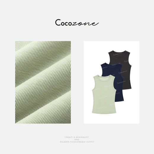 COCO ZONE 刘一一 100绵羊毛早春无袖显瘦打底背心CD2A0557 商品图3