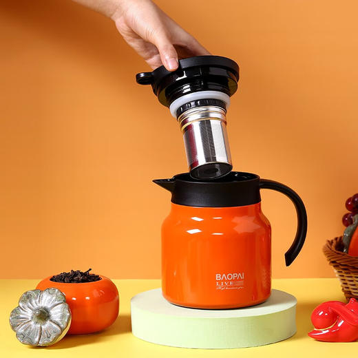 豹牌BP-T30万柿如意礼盒套装 800ml焖茶壶+柿子陶瓷茶叶罐*2 商品图4