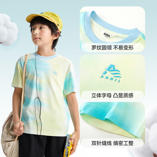 男女童圆领SORONA短袖T恤夏季新款安奈儿童装EM521036 商品图4