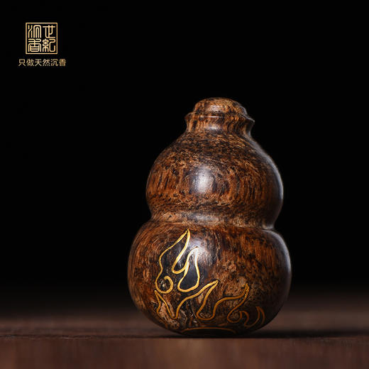 葫芦·福禄丨天然加里曼丹沉香错金雕件 沉水级  SP10935 商品图0