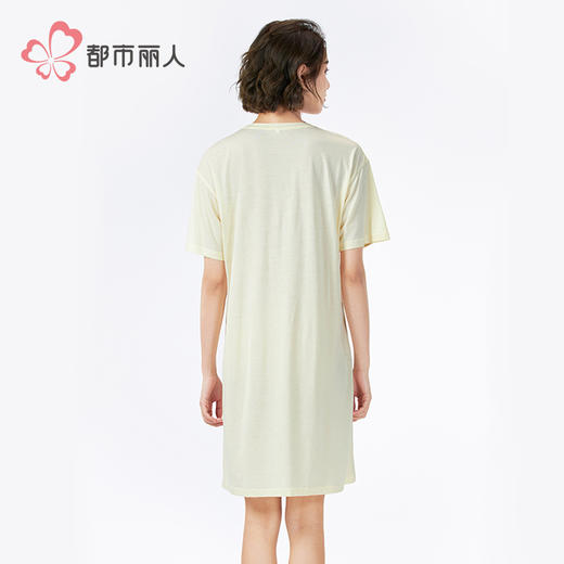 都市丽人生活家居女士莫代尔短袖裙薄棉莫提条短袖类LHH6G2 商品图3
