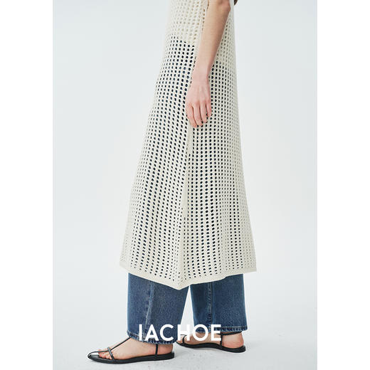 棉仓3621516004-IACHOE格子罩衫长款无袖针织连衣裙 商品图3
