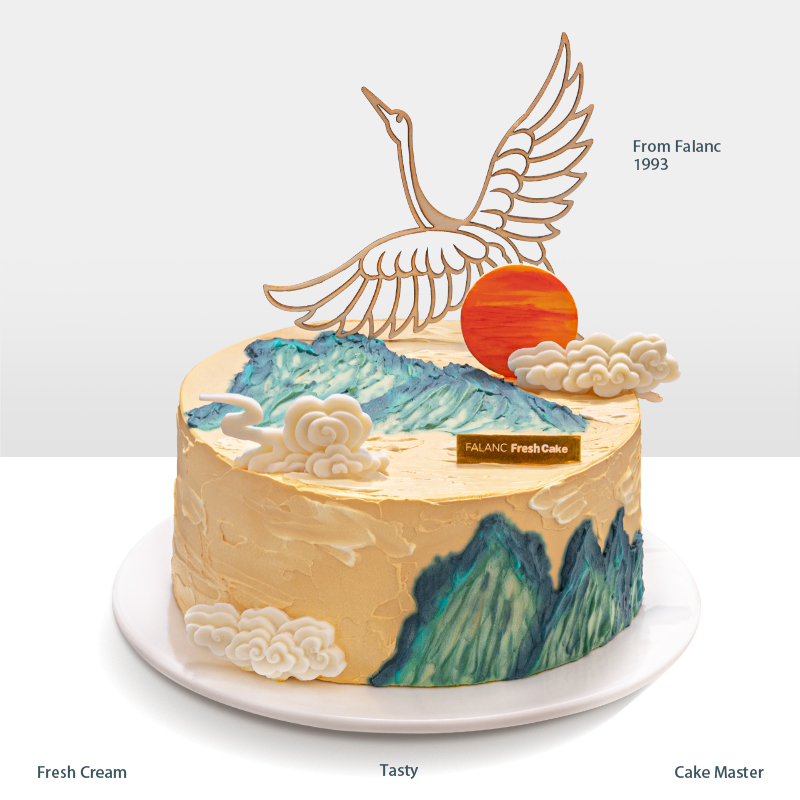 【千里江山·鹤寿】以千里江山画卷，贺万福万寿