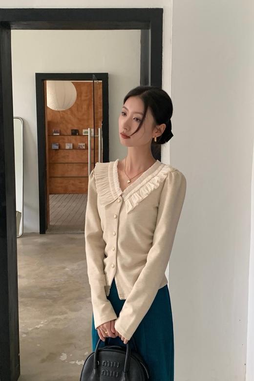 ELLA JADE 米色百褶花边领上衣 19766 商品图3