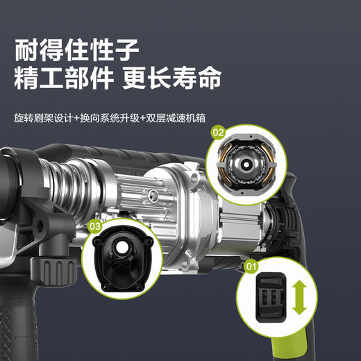 威克士26毫米2kg电锤 AC双锤 WU345 商品图2