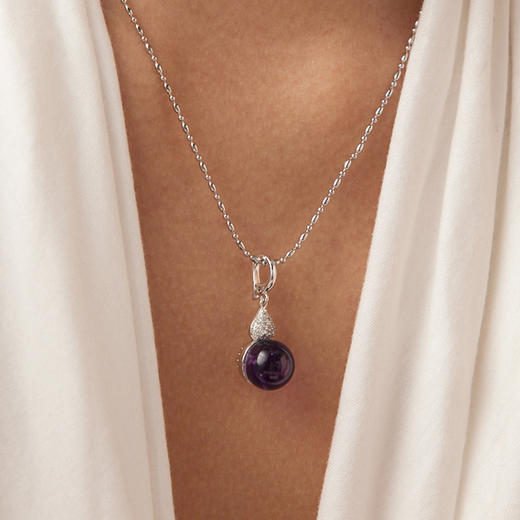 Manreya玛芮雅“聚宝葫”魔法开运紫水晶项链 商品图2