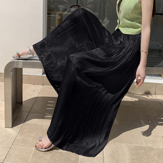 西遇法式薄纱阔腿裤女春夏新款仙女琉璃纱垂感高腰半身裤裙SS150271 商品图3