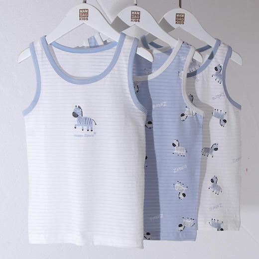 【超值三件装！】儿童全棉三件 背心男女童宝宝 纯棉夏透气半背 吸汗排汗跨栏背心夏天-QQ 商品图3