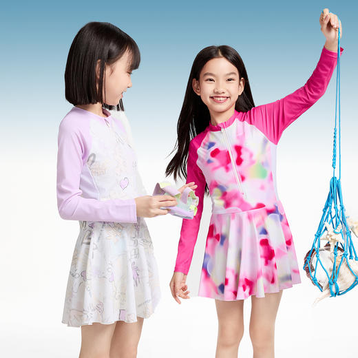 女童连体长袖泳衣套装夏季新款安奈儿童装JG527065 商品图2