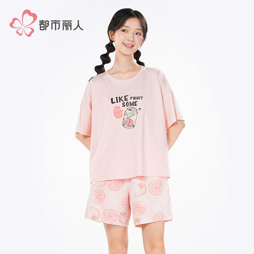 都市丽人会员精选女士棉质短袖套装薄40支TC拉架短袖类LHH2H3 商品图1