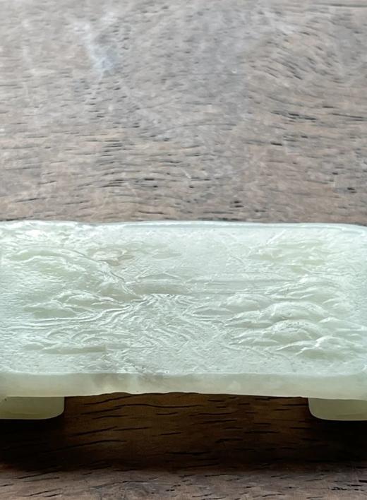 青黄玉荷叶形笔洗与白玉山水纹笔搁，顺丰包邮 商品图12