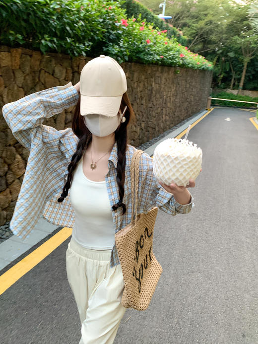 【149元任选2件】现货！复古撞色格子衬衫 商品图0