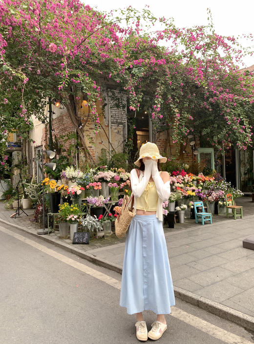 <曾小咸推荐>现货秒杀！卖完不补 ！微信粉丝打折价！！小清新蓝半身裙 商品图6