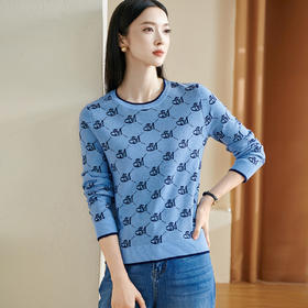 米思阳2025秋季新款气质绣花针织衫休闲高级感内搭打底女毛衣2704