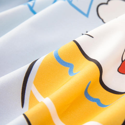 多喜爱 萌趣卡通全棉斜纹四件套 卡皮巴拉/快乐小狗/甜梦花园/快乐池塘hl  斜纹织造 100%棉 双面设计 宽边枕套设计 商品图7