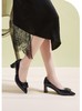 百田森羊皮高跟鞋女春夏新法式优雅粗高跟浅口单鞋女 商品缩略图1