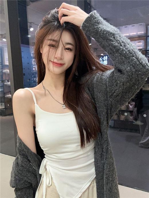 【49.9抢2件❗不规则开叉吊带】夏日性感C位就是你，自带胸垫+系带设计，内搭带胸垫外穿甜辣抹胸上衣吊带QQ 商品图4