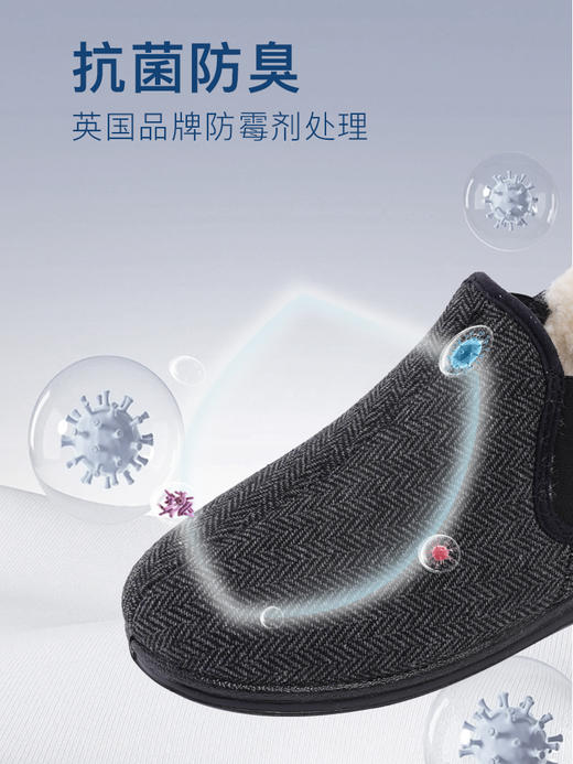 巴玛适中老年爸爸鞋加肥加厚男鞋脚肿保暖防滑软底加绒棉鞋男段D7 商品图8