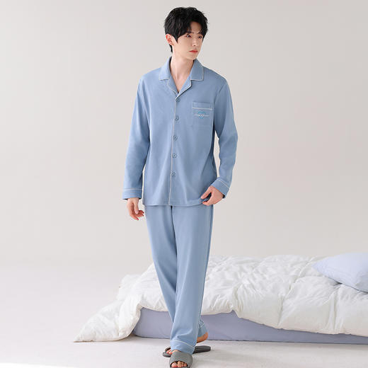 I'd爱帝精梳棉长袖睡衣纯棉翻领家居套 商品图6