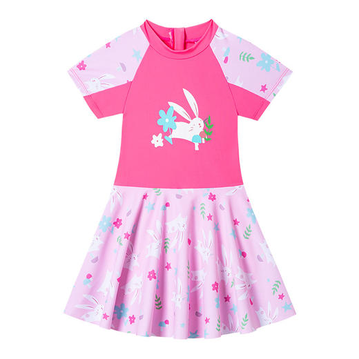 新款印花卡通兔女童泳衣学生训练泳装日系可爱宝宝儿童泳装游泳衣L-5XL 商品图4