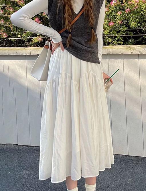 老米优品🎈5色入！《法式山本裙❤ 花瓣褶皱半身裙》仙仙的裙子谁不爱，自带肌理感，显瘦，百搭~ 商品图1