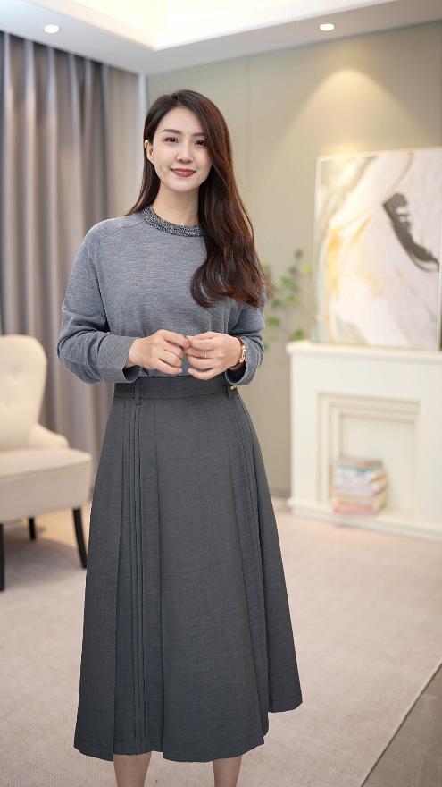 风琴佳人|设计感压褶半裙 商品图0