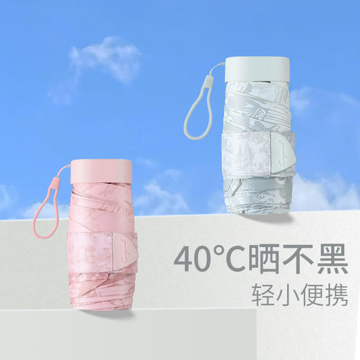 【赠时尚便携皮包】加设2025新款-六折超扁卡片伞 遮阳防晒紫外线晴雨伞折叠小巧方便携带动物 印花款、纯色款 商品图4