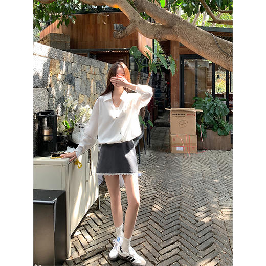 <曾小咸推荐>现货秒杀 ！微信超特价！假两件长袖衬衫 日常159.99 立减80 秒杀79.99！ 商品图4