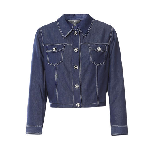 EITIE爱特爱夏新款气质复古通勤显瘦百搭宽松直筒牛仔外套7803502 商品图5