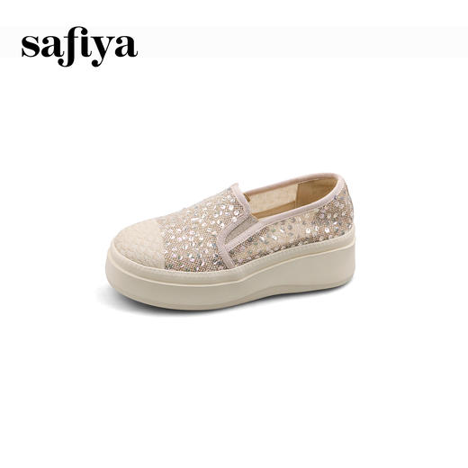 Safiya/索菲娅2025春夏百搭懒人编织透气亮片蕾丝渔夫鞋 SFD1112257 商品图7