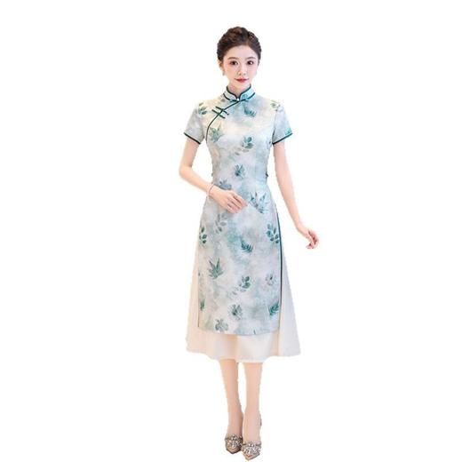 GX民族风奥黛旗袍裙2025春夏新款改良新中式遮肉显瘦日常可穿奥黛裙 商品图4