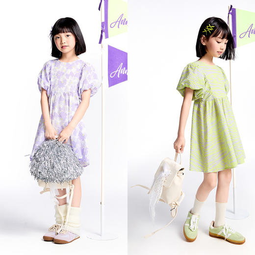 女童短袖连衣裙夏季新款安奈儿童装实体店同款AG523602 商品图3
