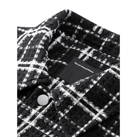 GXG男装 2024年秋季热卖GXG黑白格潮流休闲宽松外套夹克男 商品图2