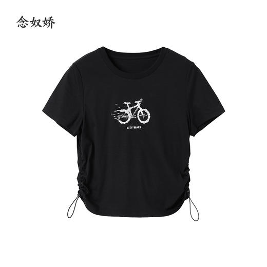 【商场同款】CNE5397 “城市漫步T恤” 简约黑色圆领T恤 商品图2