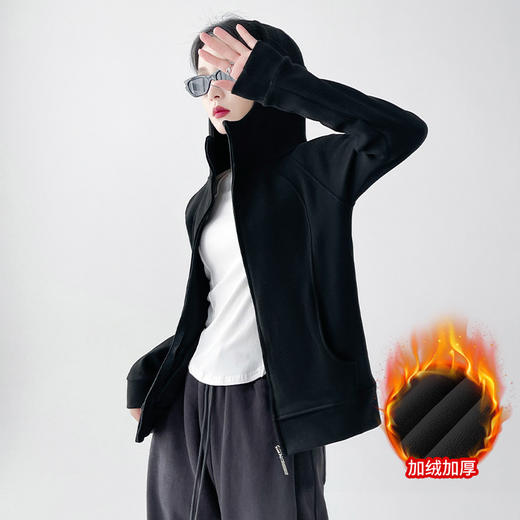 【lulu同款】防风连帽卫衣 春秋季修身 双面奥利绒 亲肤暖感 御寒锁温 保暖不显臃肿 商品图8