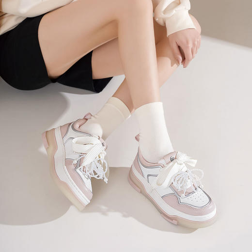 Westory2025年春季休闲厚底板鞋运动深口单鞋W25AM59201 商品图3