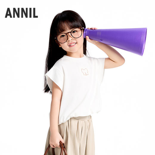 女童SORONA凉感圆领短袖针织衫夏季新款安奈儿童装实体店同款XG521688 商品图1