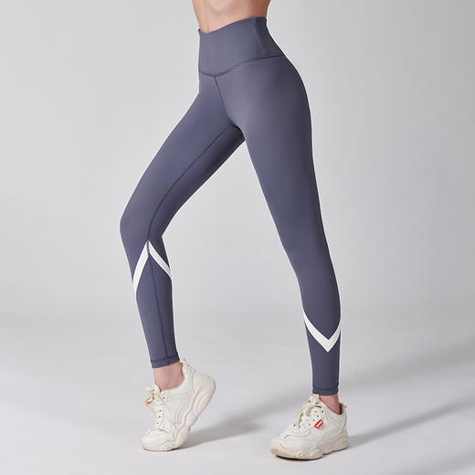 I'd爱帝时尚撞色高腰高弹蜜桃臀瑜伽裤塑形运动裤 商品图2