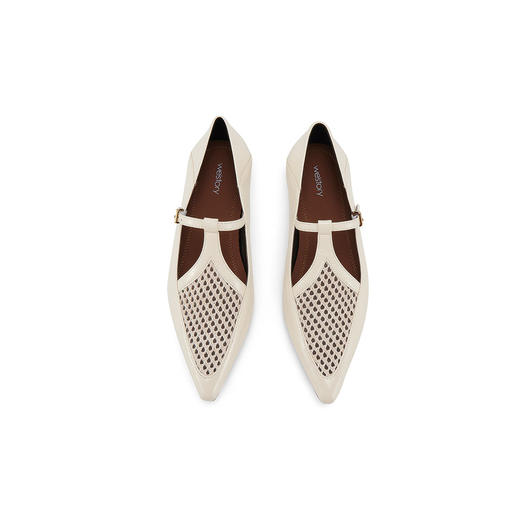 Westory2025年春季平底尖头镂空玛丽珍休闲浅口单鞋W25AH58021 商品图3