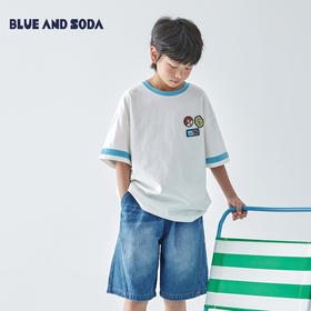 蓝汽水 2025春夏第二波新品撞色短袖T恤856B256024JY
