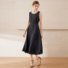 EITIE爱特爱轻礼服钉珠圆领无袖收腰大裙摆黑色连衣裙2025夏新款B2507618 商品缩略图1