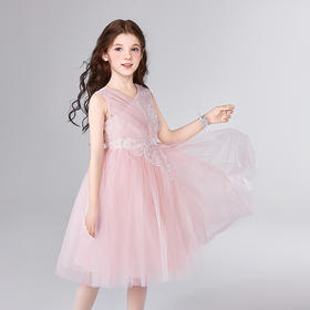 笛莎Deesha 童装女童连衣裙2025夏新款女童甜美蝴蝶仙子礼服裙