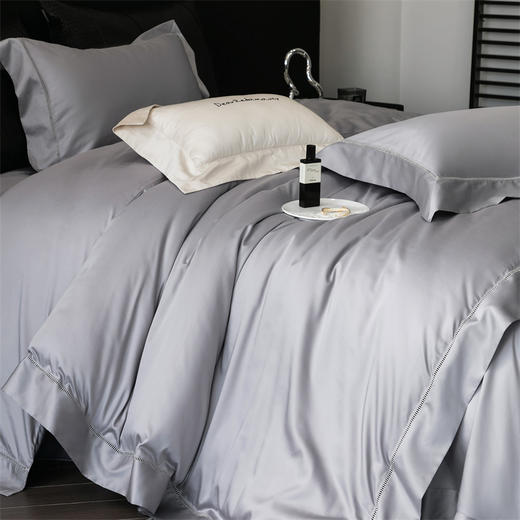 【线下门店轻奢高端系列】星耀臻柔棉纯色四件套 天丝棉艾草抑菌纤维柔顺清凉套件 商品图8