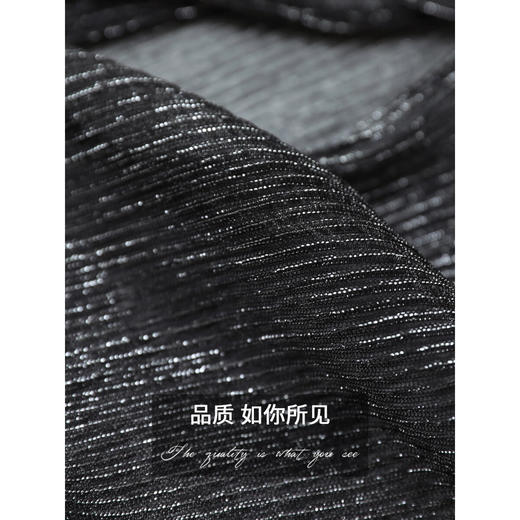 COCOBELLA银葱亮丝镂空微透视遮阳衫女通勤黑色小开衫LC606-2 商品图4