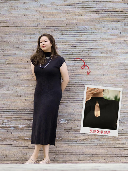 FE｜无袖金句小黑裙 真丝羊毛 正反两穿 [ 黑 / 白 ] 商品图2