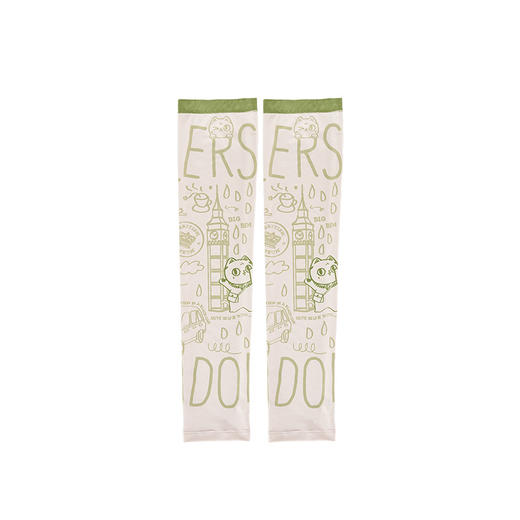 大英博物馆 巴斯特系列萌猫遮阳防护袖套 蓝色 绿色 埃及莲花纹遮阳防护袖套 商品图11