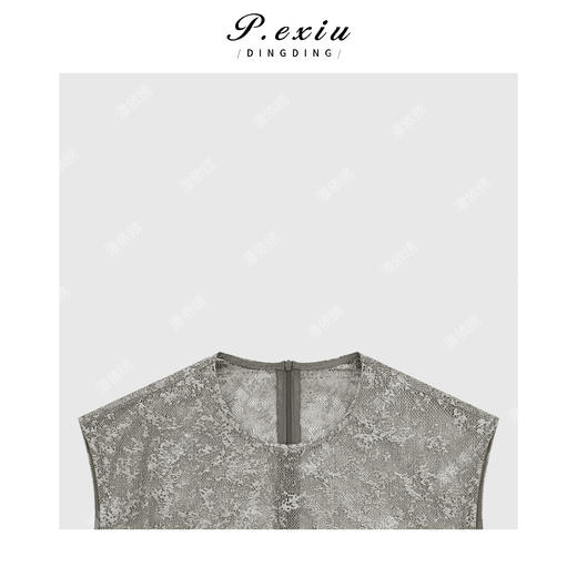 04-3潘依绣丁丁宠粉【春茶梨花】复古花纹透视感蕾丝无袖背心 W-62919 商品图2