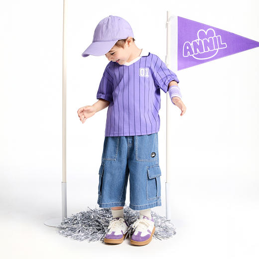 男童全腰牛仔七分裤夏季新款安奈儿童装实体店同款XB526626 商品图3