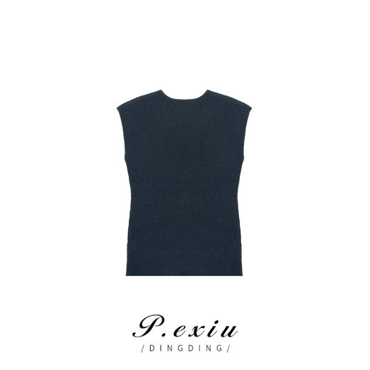 04-2潘依绣丁丁宠粉PanYiXiu/潘依绣超细羊毛极简风无袖气质针织背心 ZZ0139 商品图1