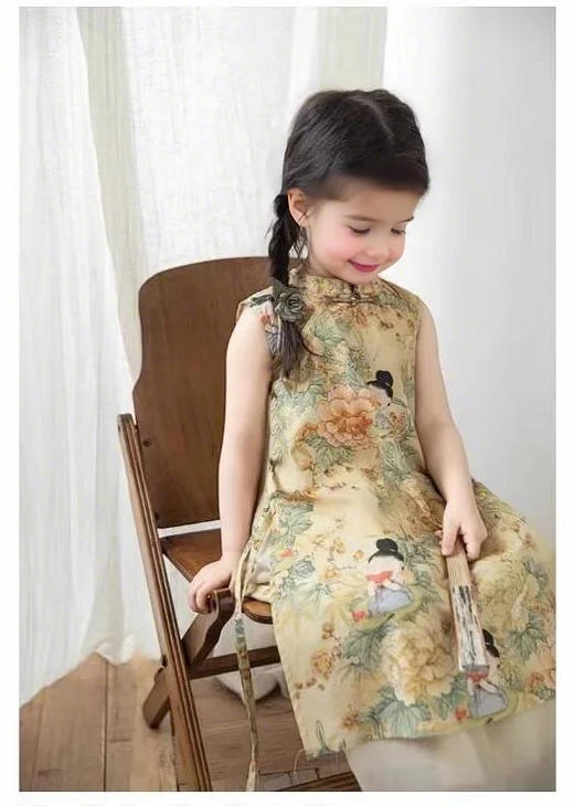 裁缝学苑TQ153女童新中式旗袍裙纸样儿童新款国风开叉上衣半身裙短裤样板 商品图3